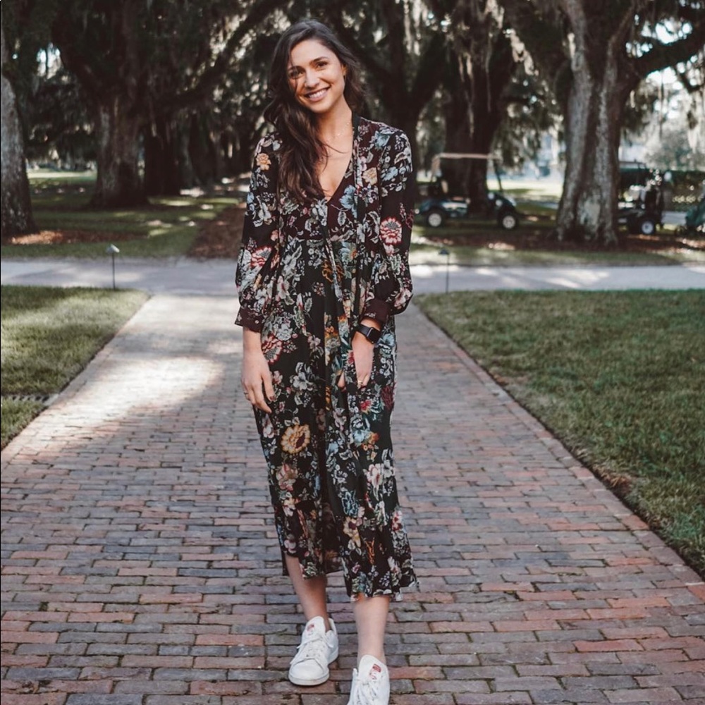 Zara Printed Midi Dress